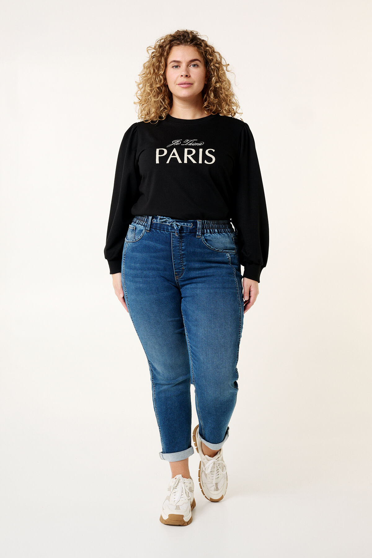 Denim jogger broek image number 6