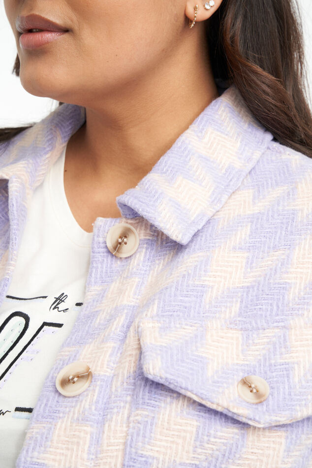 Shacket met pied-de-poule print image number 5