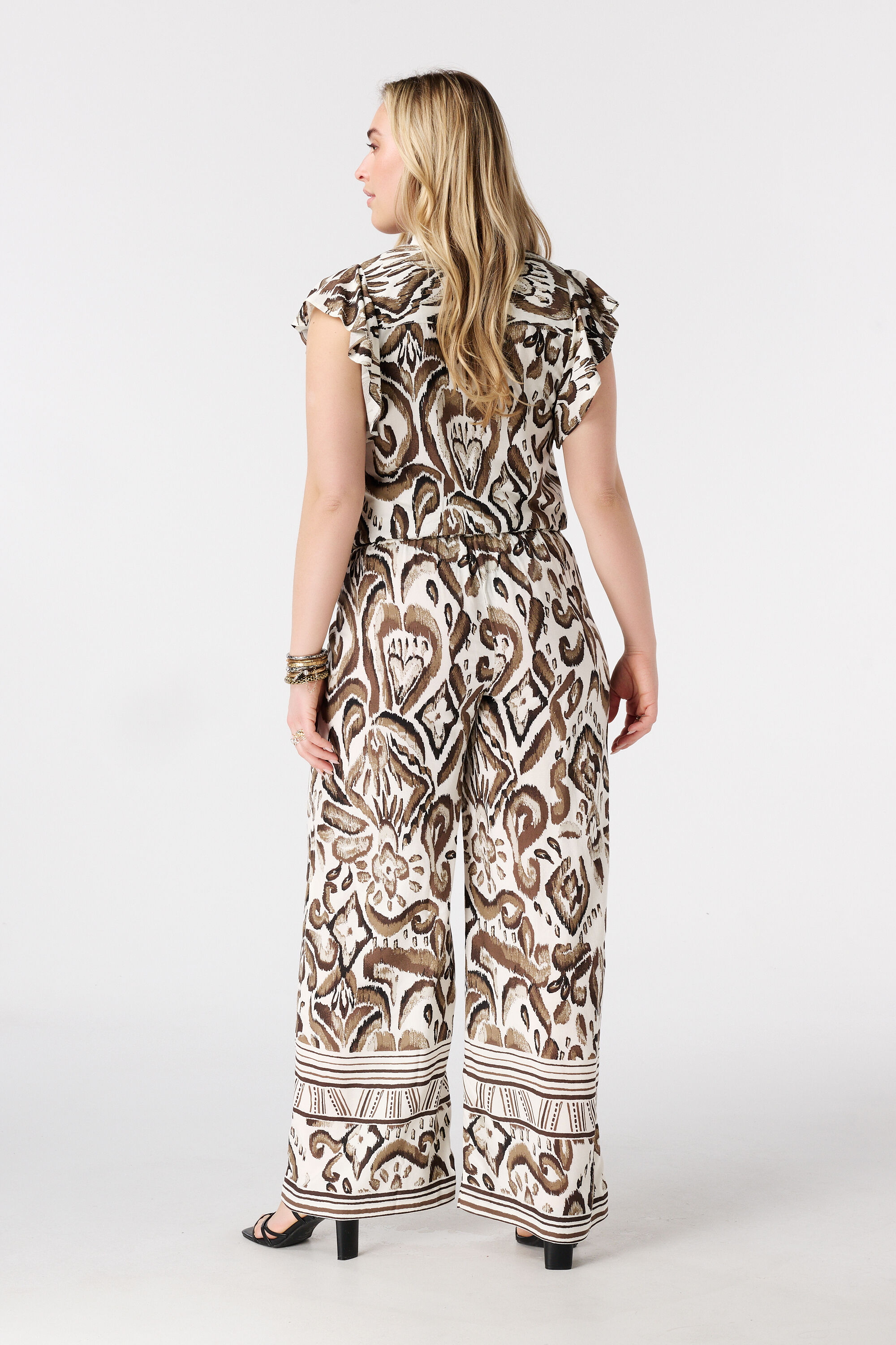 Wide leg broek met print image number 3