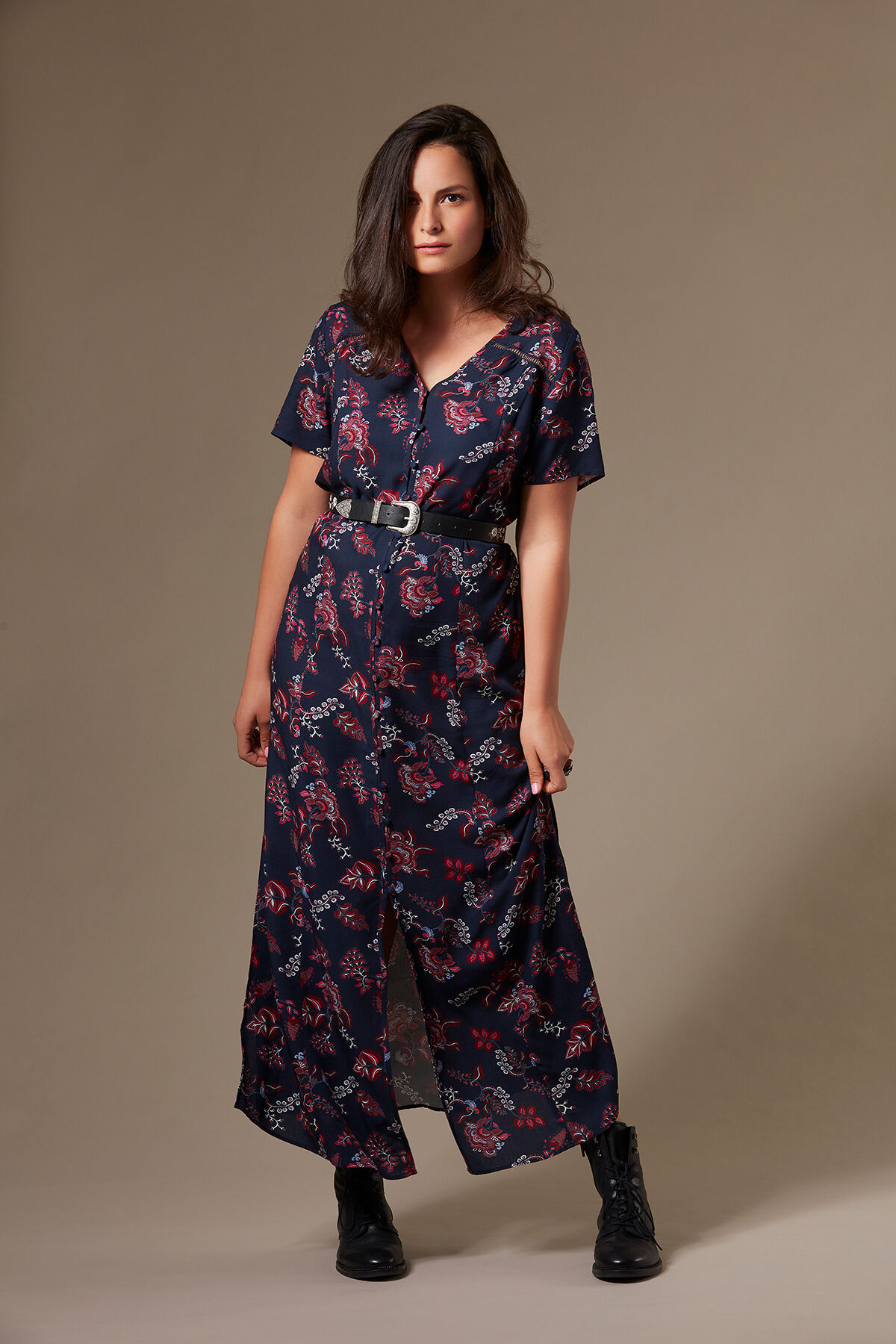 Doorknoopjurk met all-over print image number 5