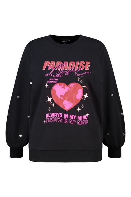 Sweat-shirt imprimé avec cœurs Sweat-shirt imprimé avec cœurs