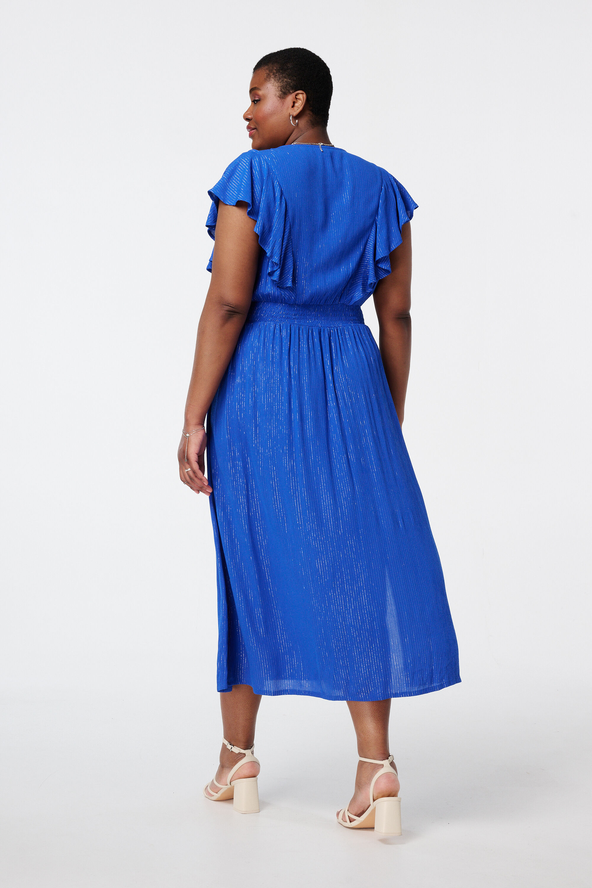 Losvallende jurk met tailleband  image number 3