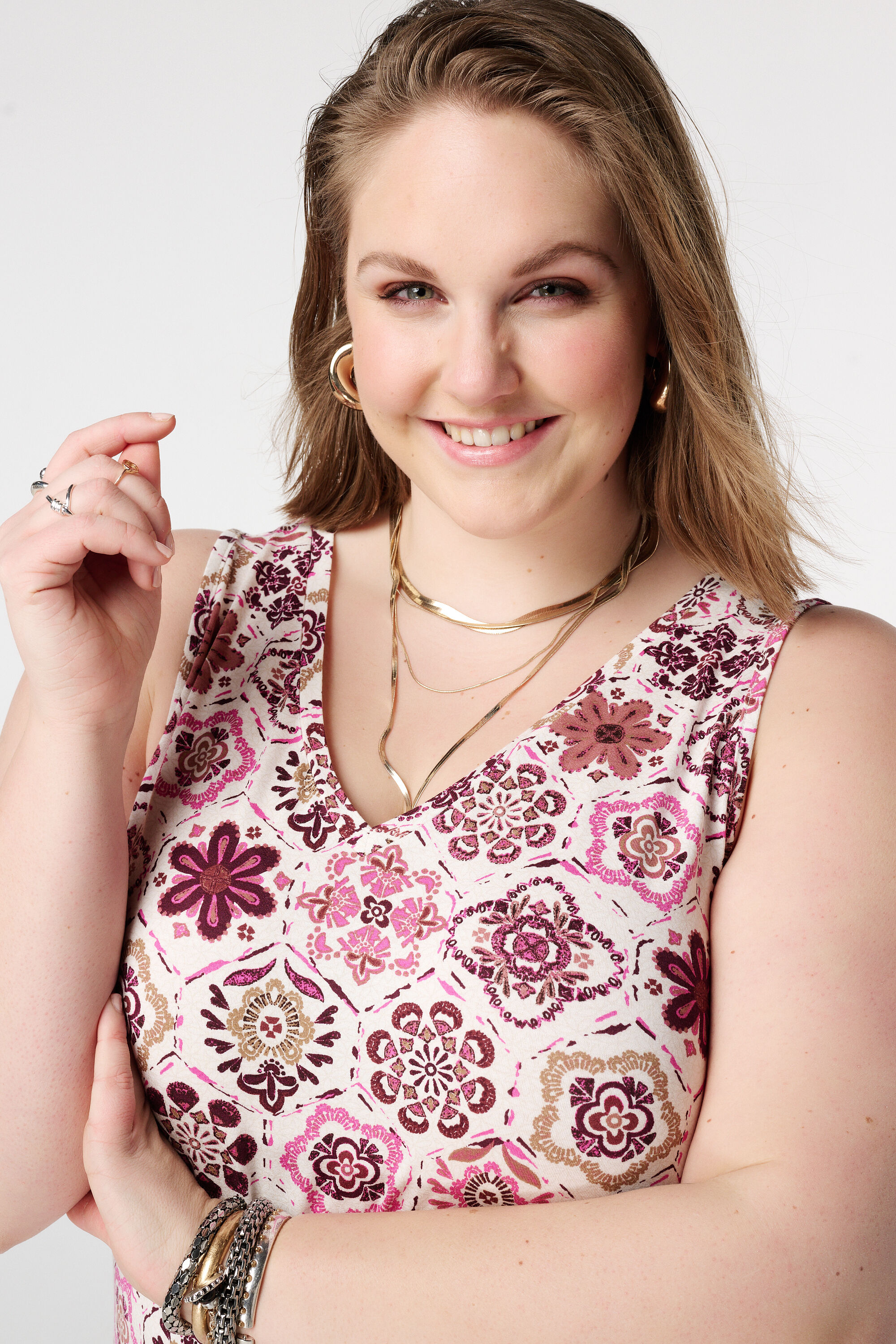 D&eacute;bardeur avec col en V et imprim&eacute; image number 4