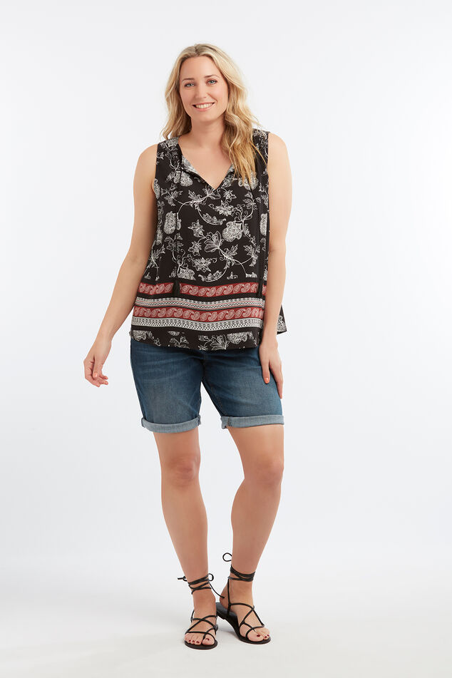 Mouwloze blouse met paisleyprint image number 0