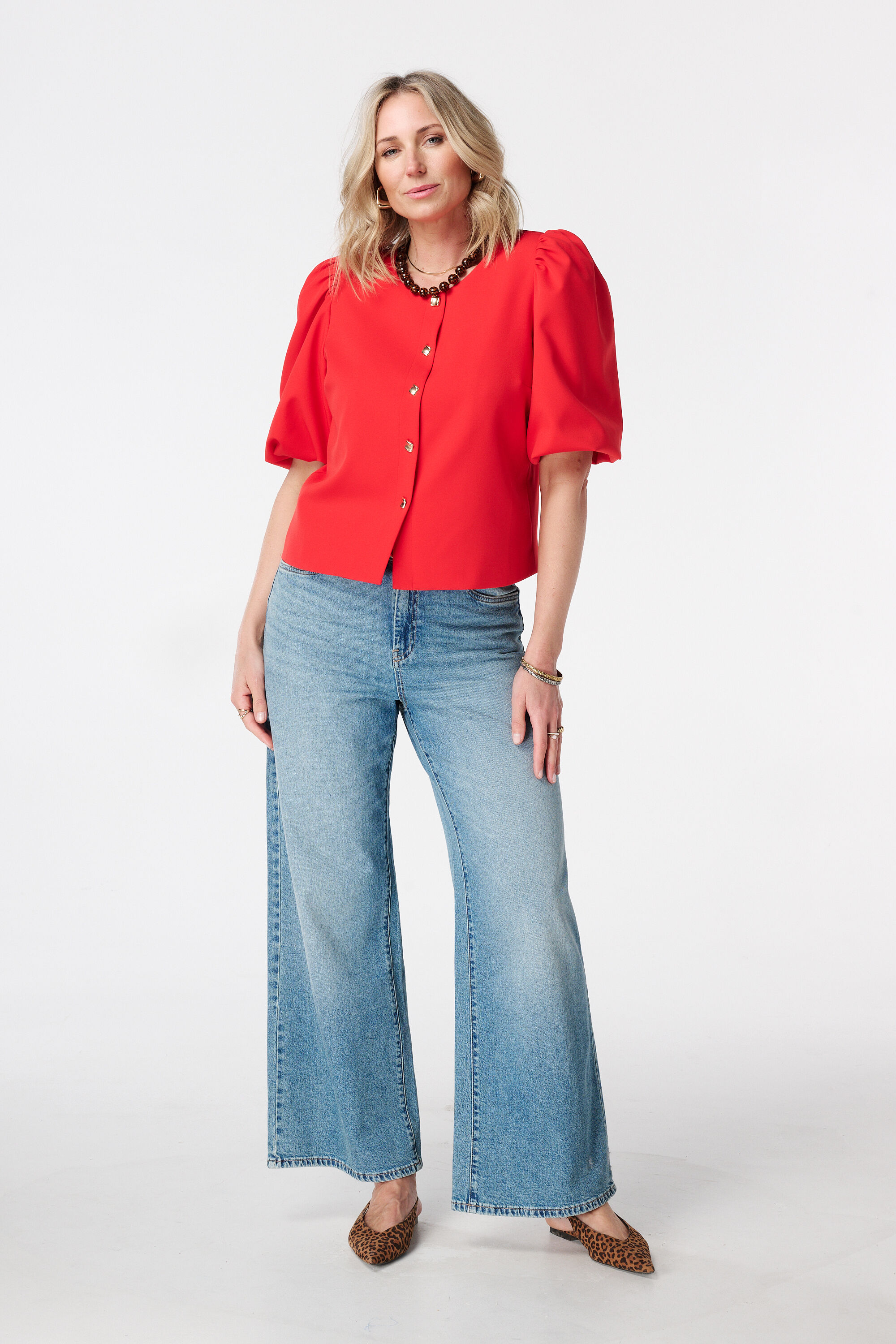 Blazer met korte pofmouw image number 5