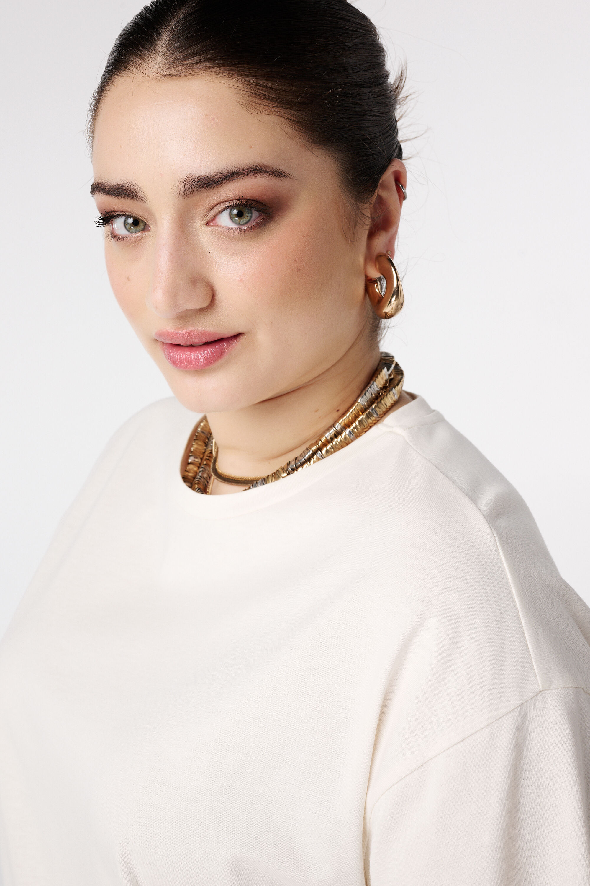 Oversized t-shirt met kant image number 4