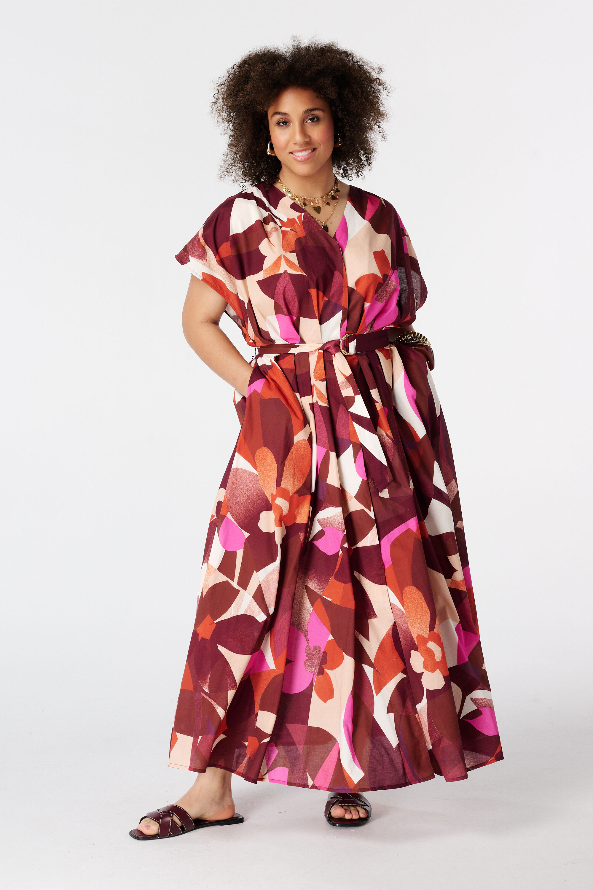 Maxi jurk met ceintuur image number 0