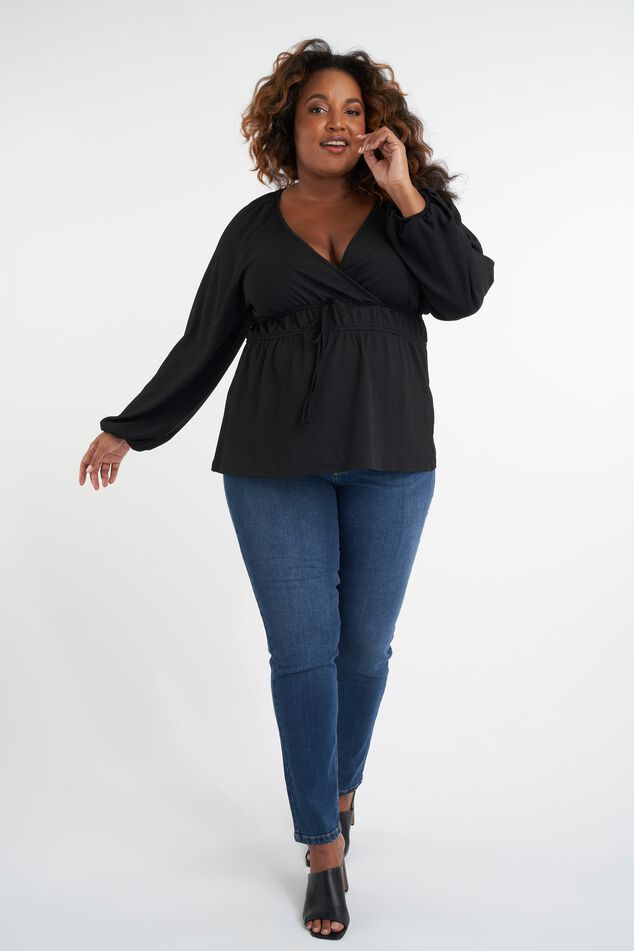 Overslag top met pofmouwen image number 4