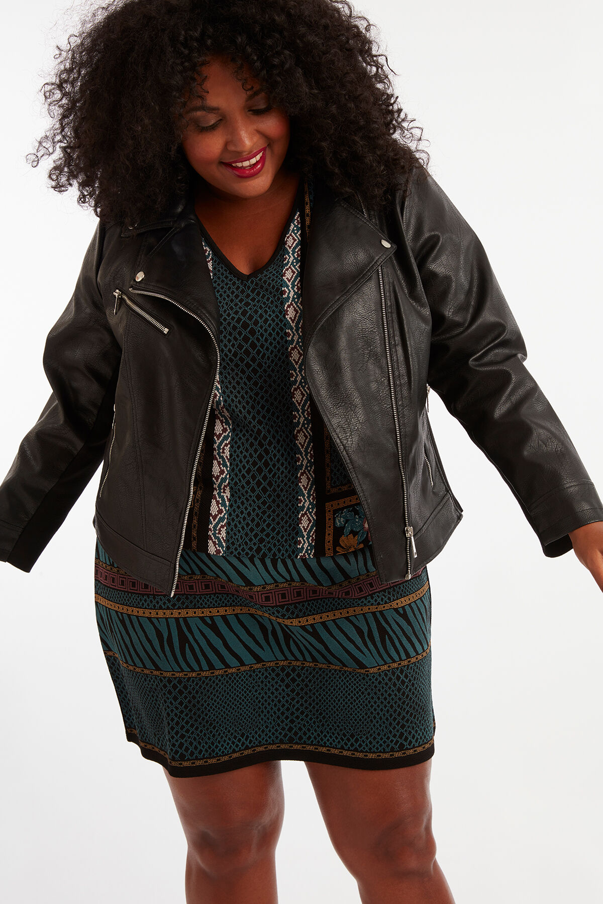 Veste style motard en similicuir image number 5