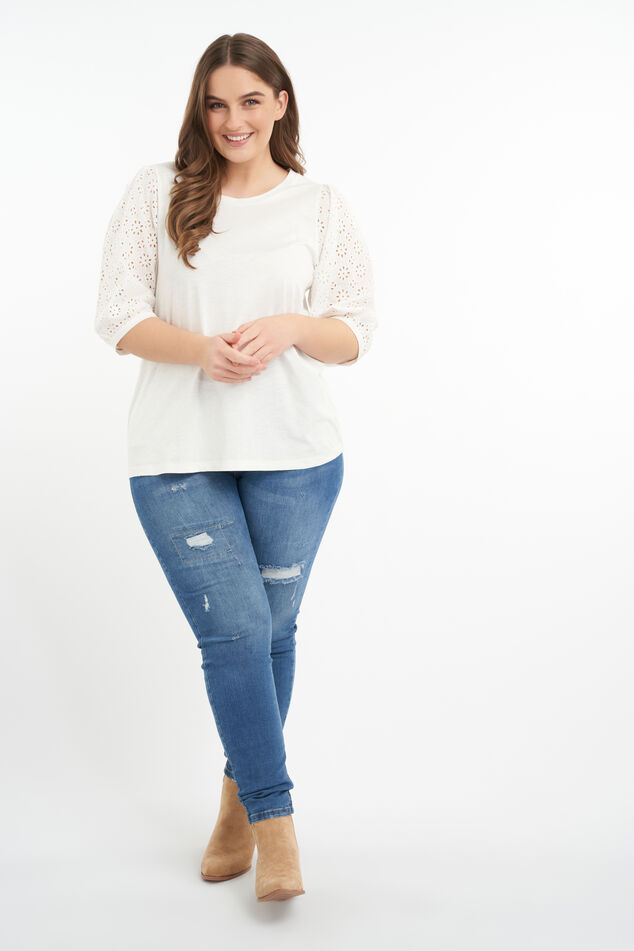 Top met broderie image number 5