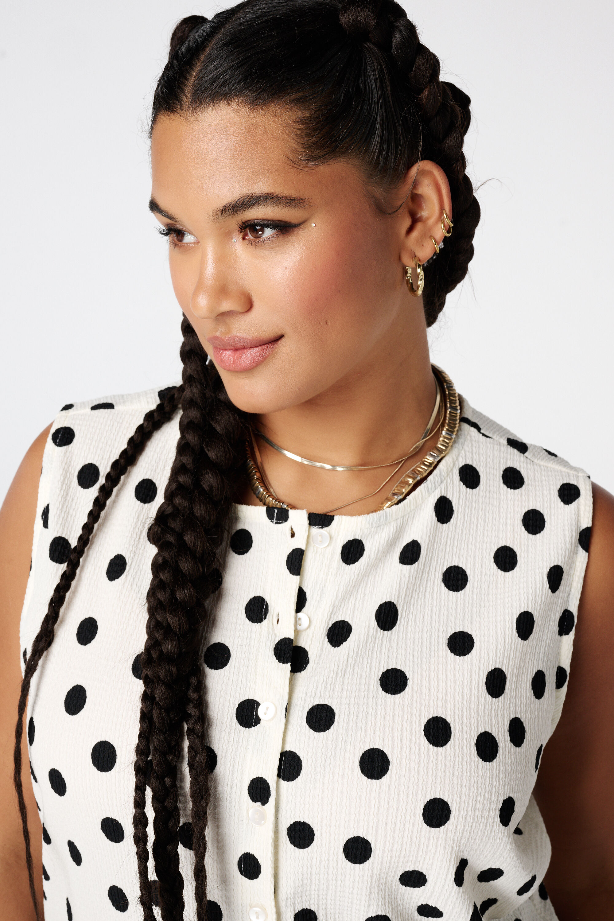 Mouwloze top met print image number 4