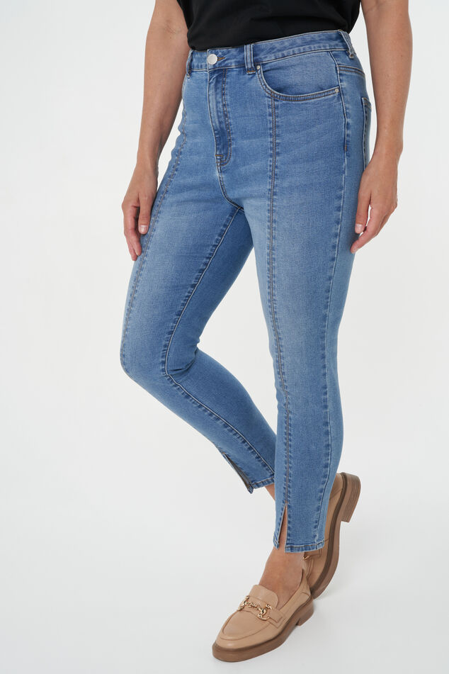 Skinny jeans met split details image 6