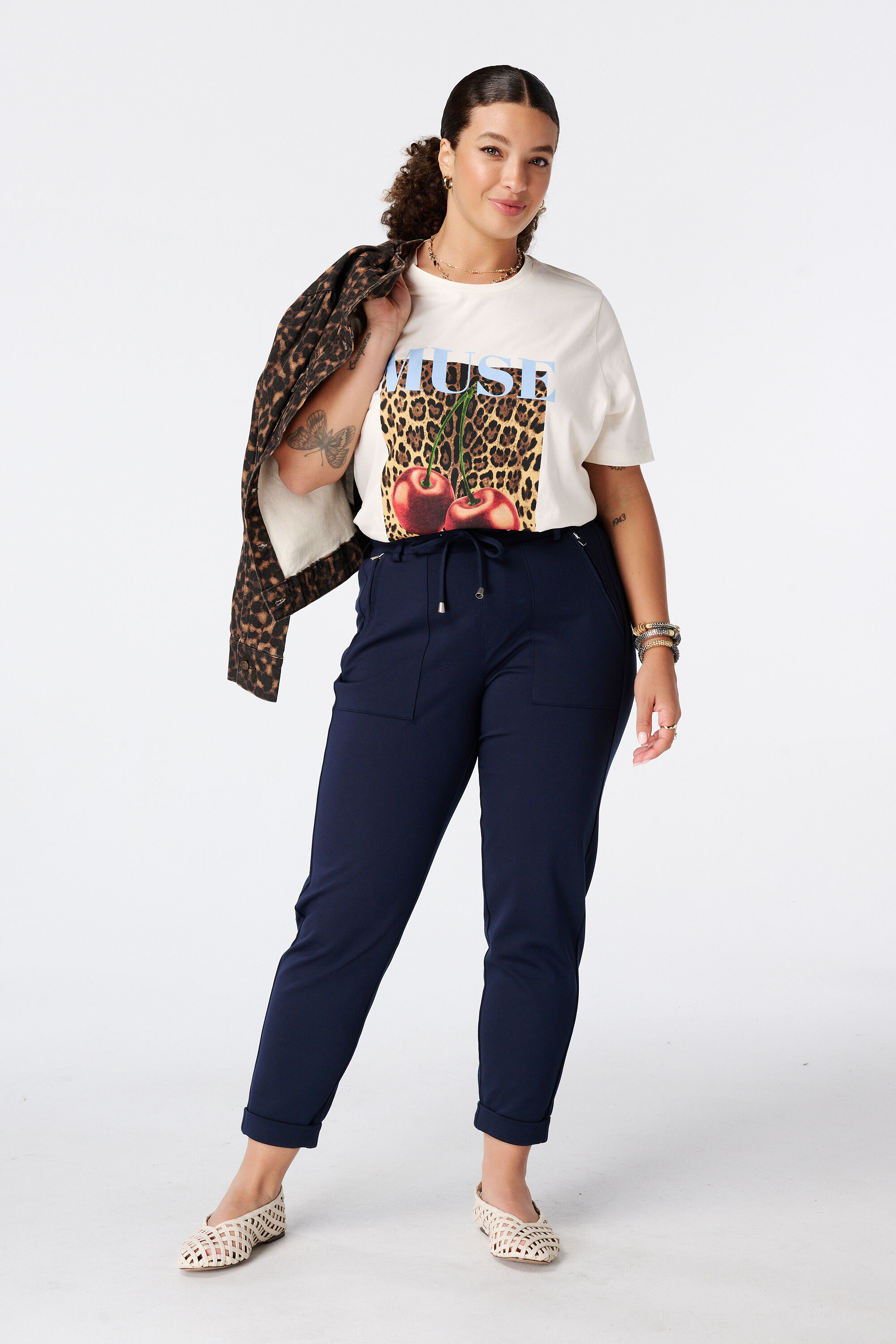 Tapered broek met elastische taille image number 0