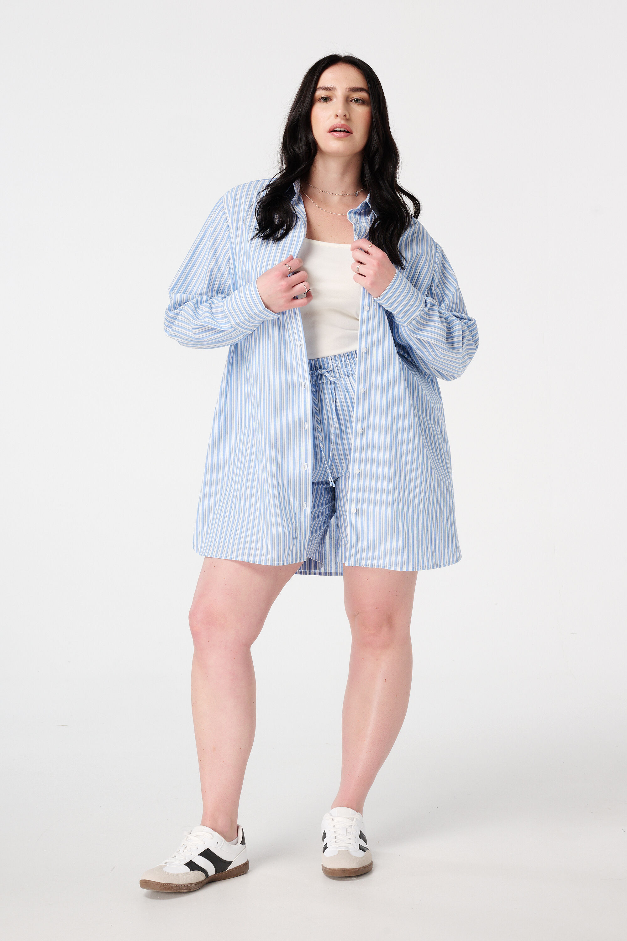 Gestreepte katoenen blouse image number 5