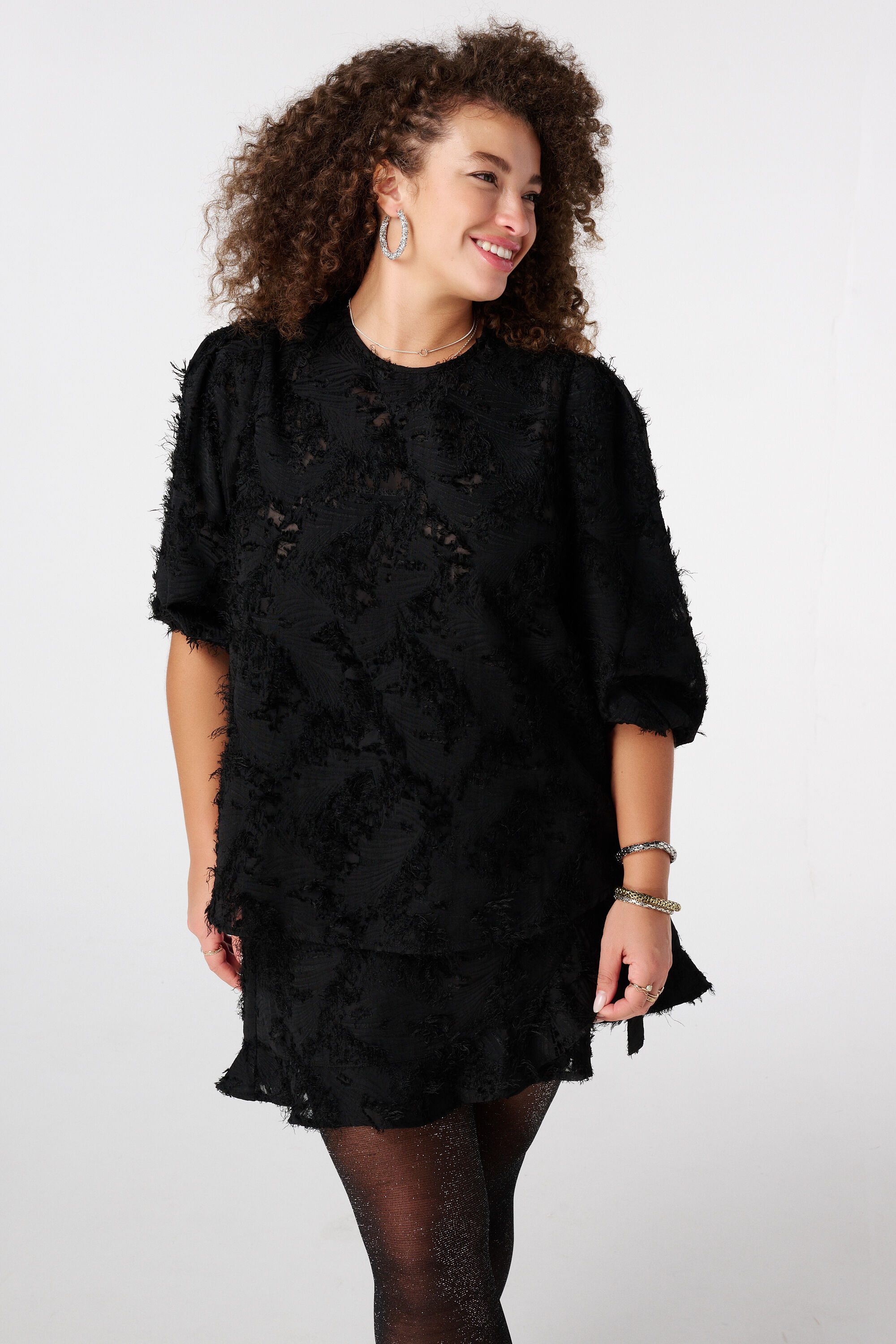 Blouse met korte pofmouw