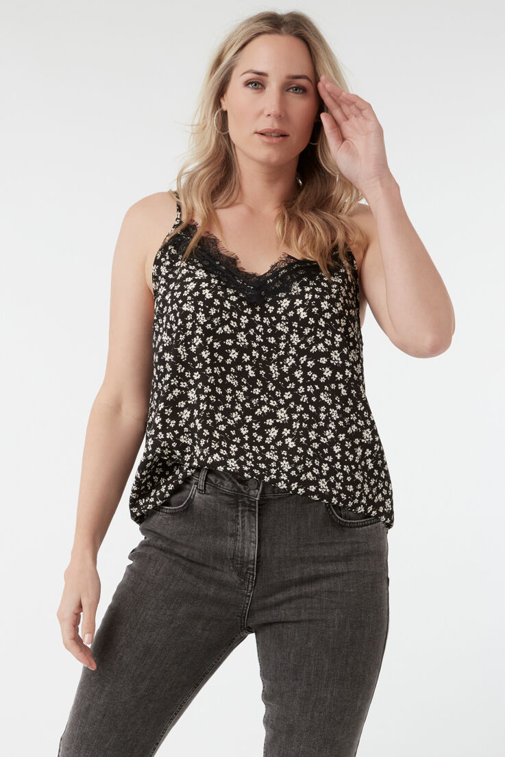 Mouwloze blouse met print  image number 5