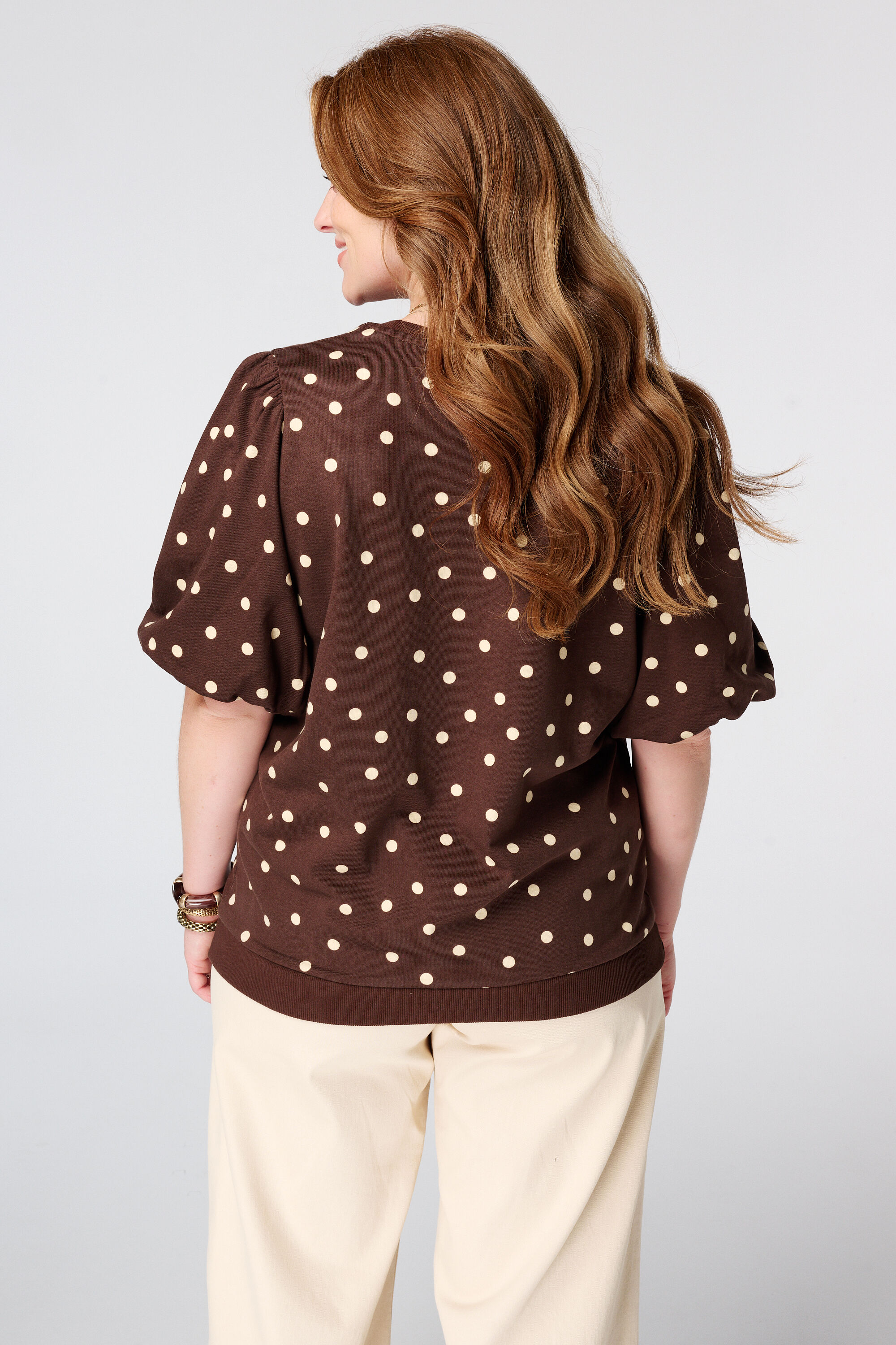 Sweat top met polka dot image number 3