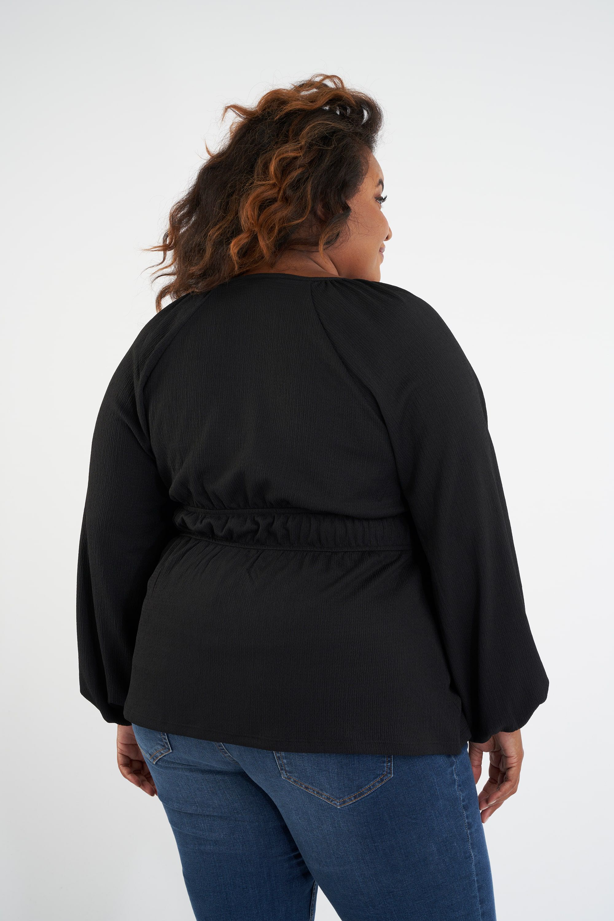 Overslag top met pofmouwen image number 3