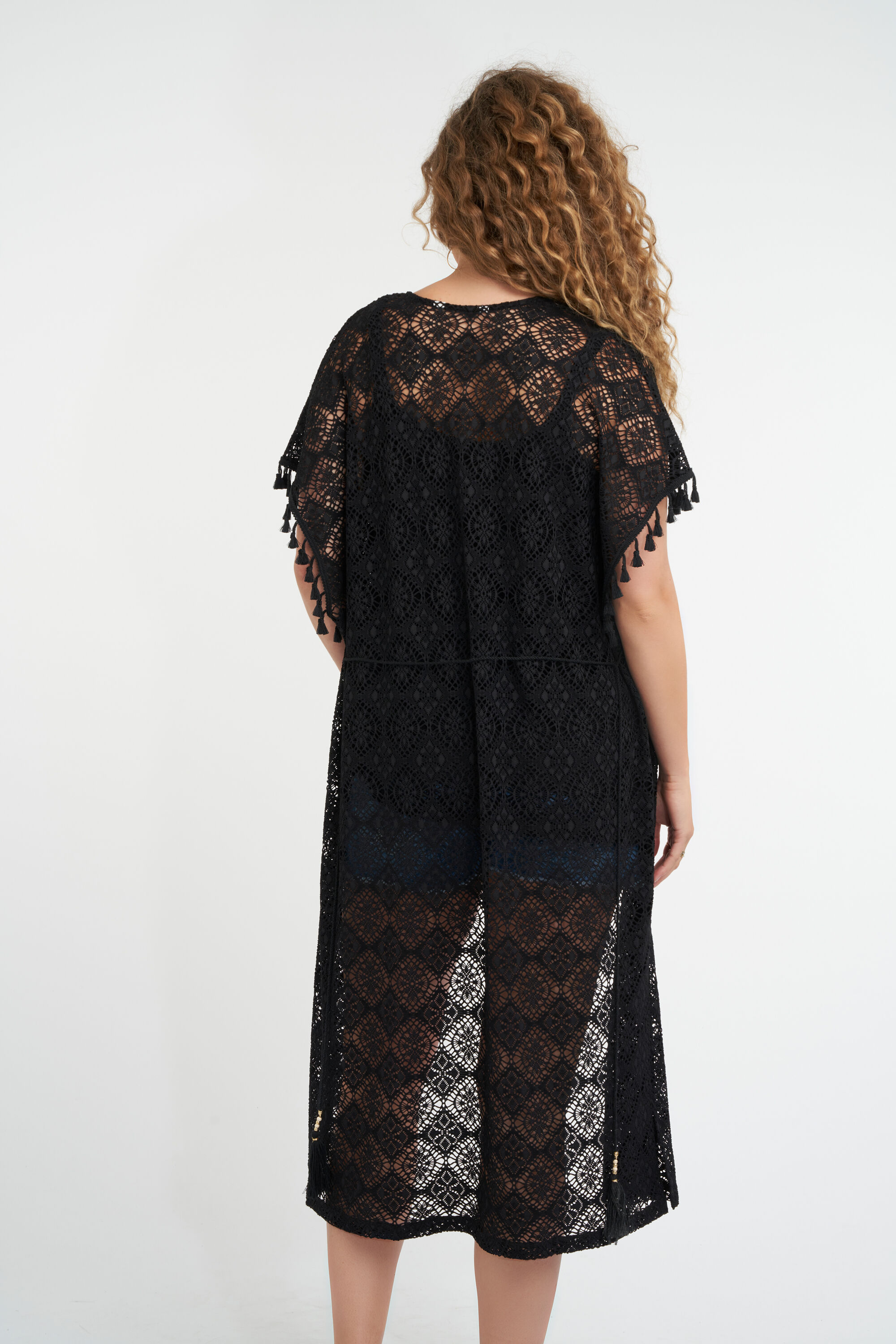 Lange kaftan van kant image number 3