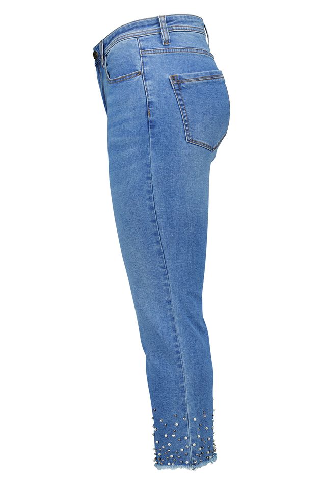 Straight leg jeans met kralen image 3