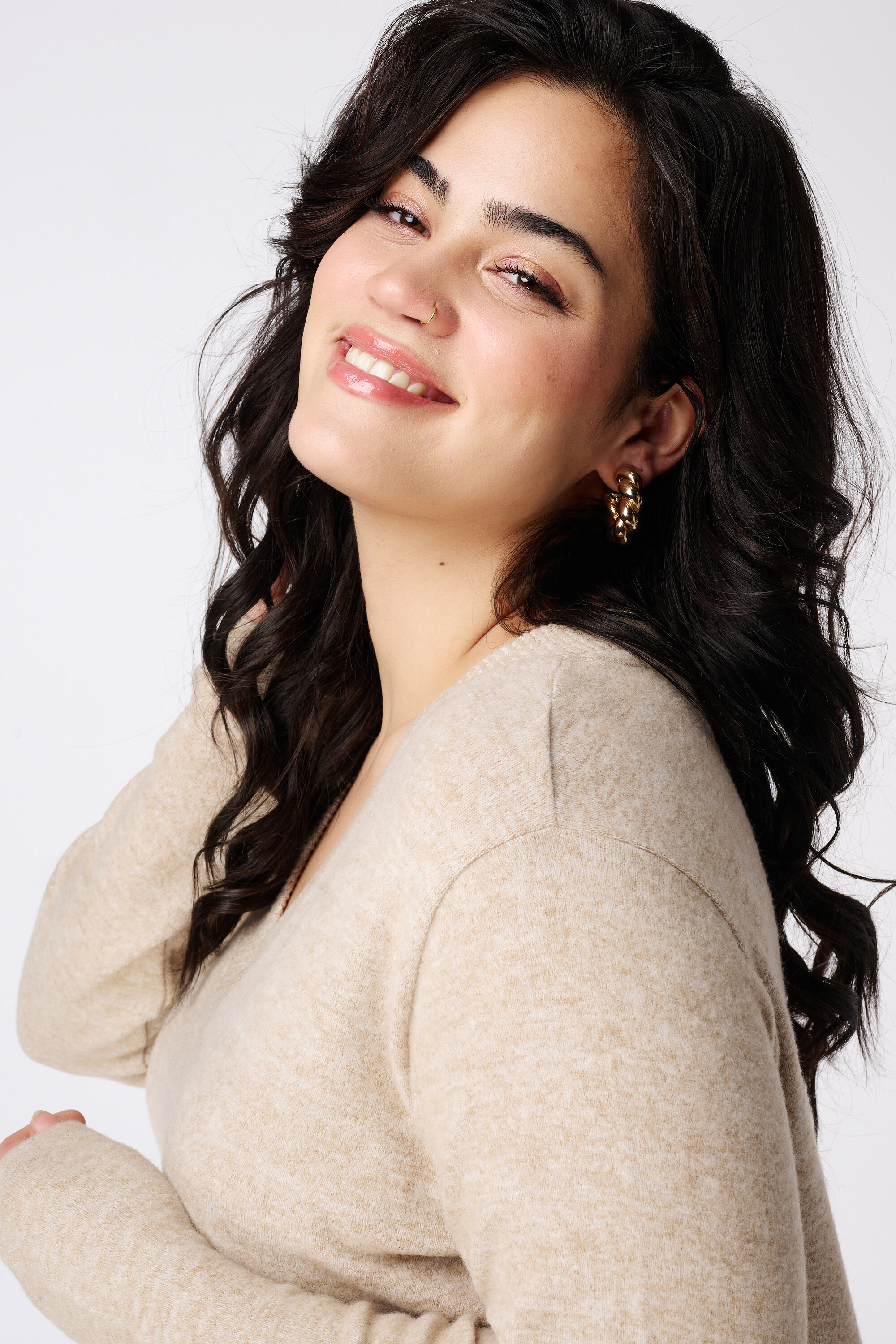 Zachte jurk met V-hals image number 4