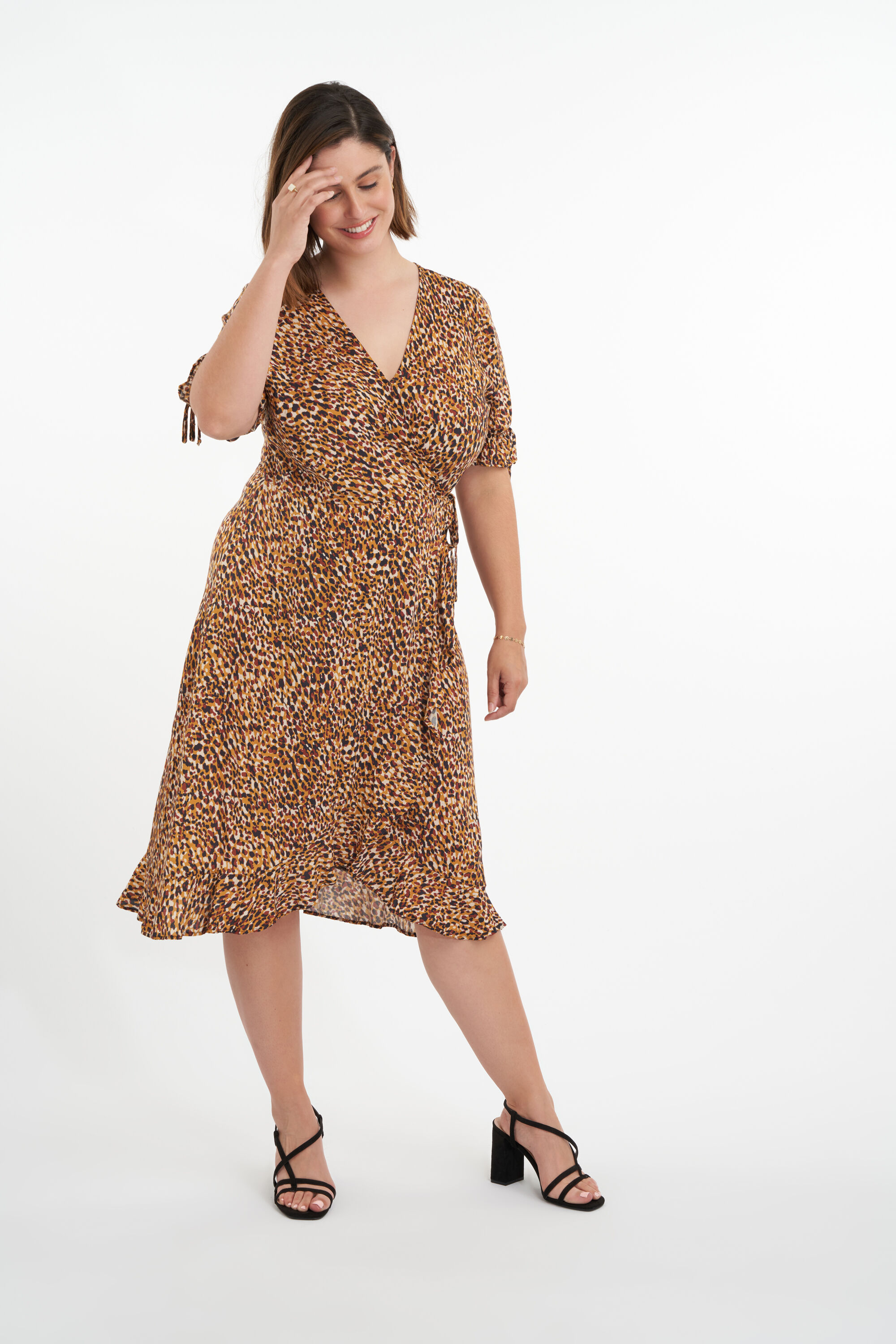 Overslag jurk met print image number 6