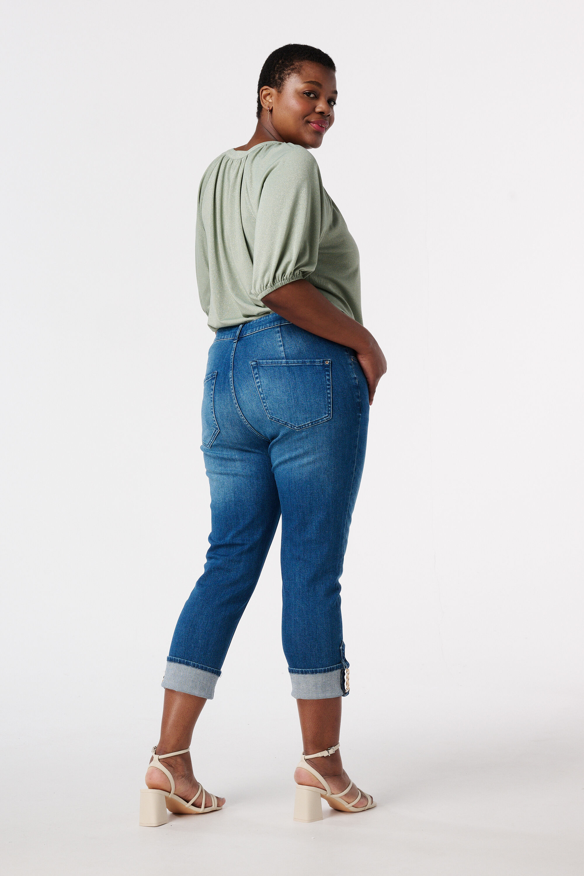 Capri jeans met omslag image number 3