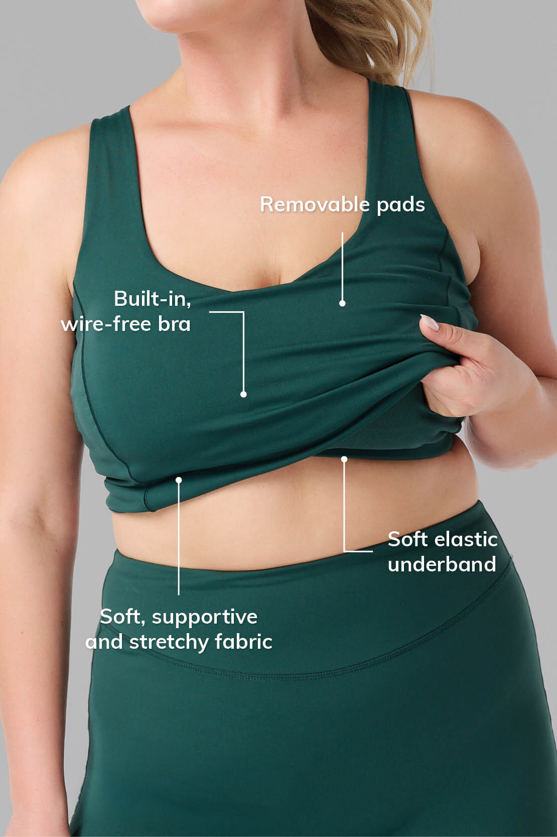 D&eacute;bardeur de sport avec soutien gorge int&eacute;gr&eacute; image number 1
