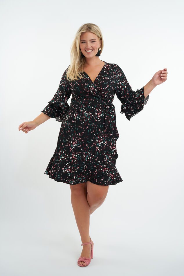 Overslag jurk met print image number 0