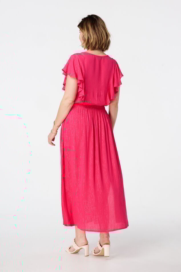 Losvallende jurk met tailleband  image number 3