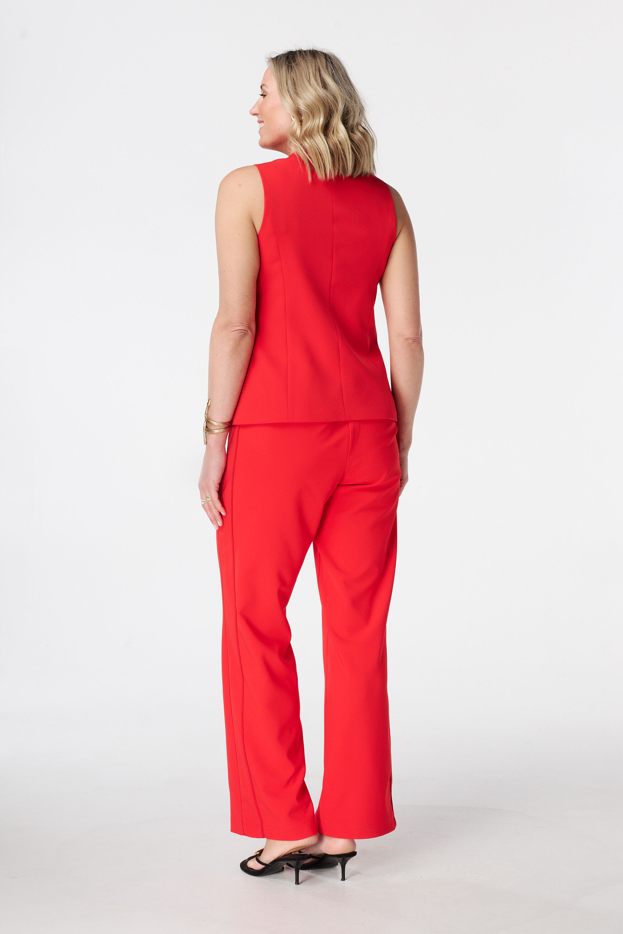 Wide-leg pantalon met zijstreep image number 1