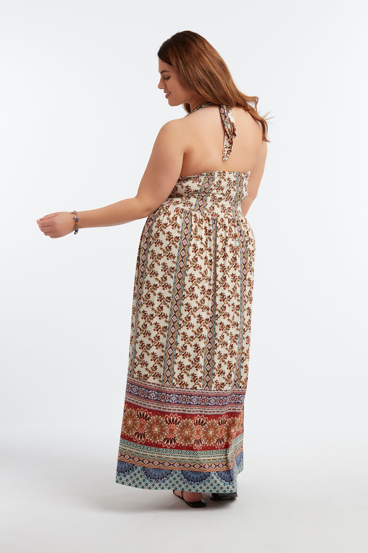 Lange jurk met halterdetail image number 5