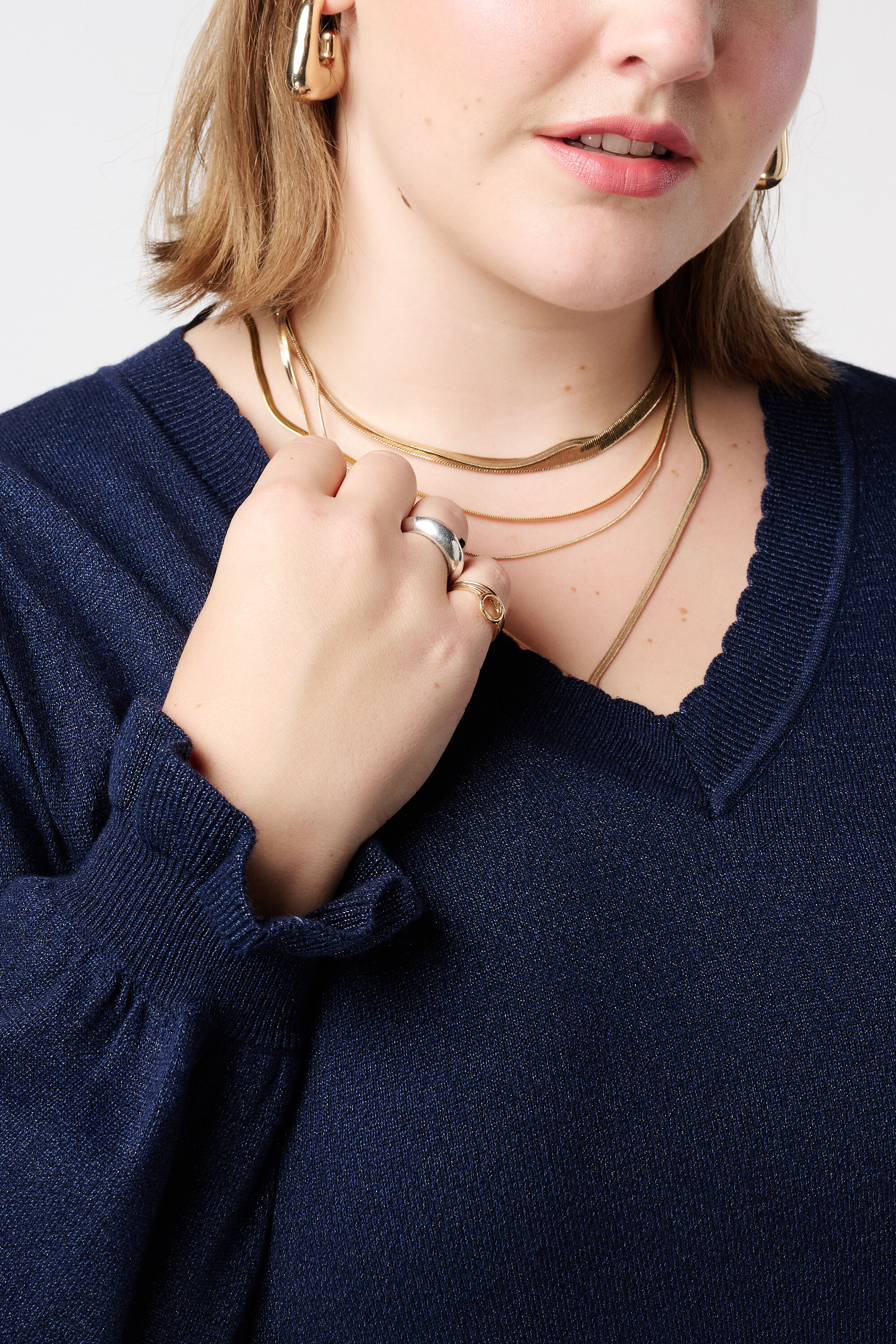 Lurex trui met ruffle mouw image number 6