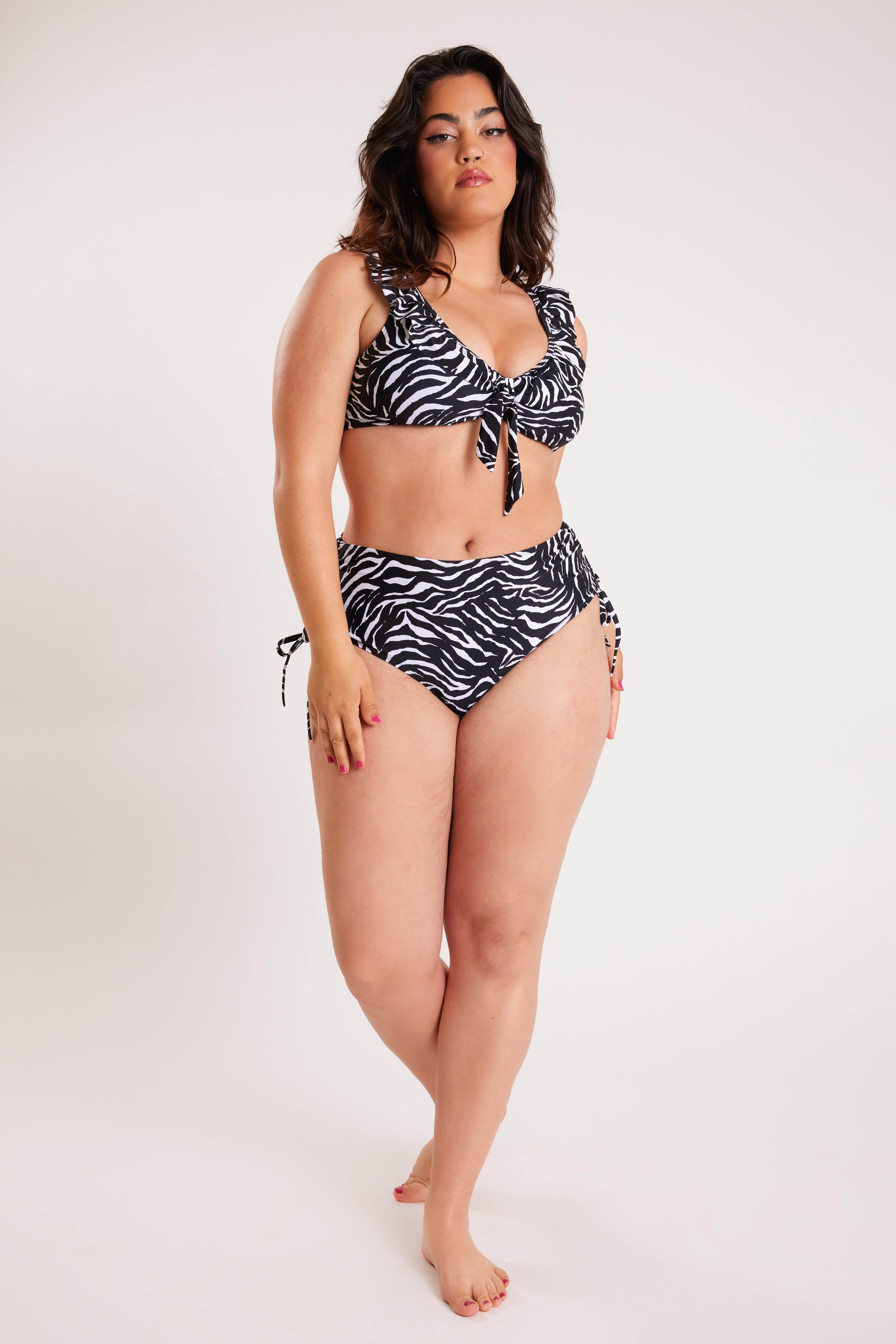 High waisted bikini broekje met print image number 7