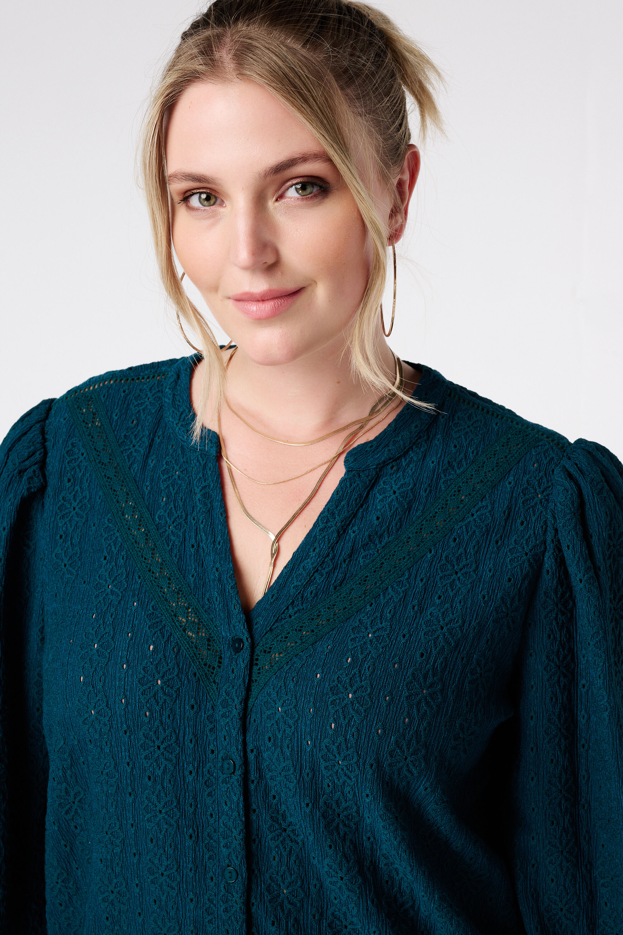 Top en jersey stretch &agrave; manches bouffantes image number 4