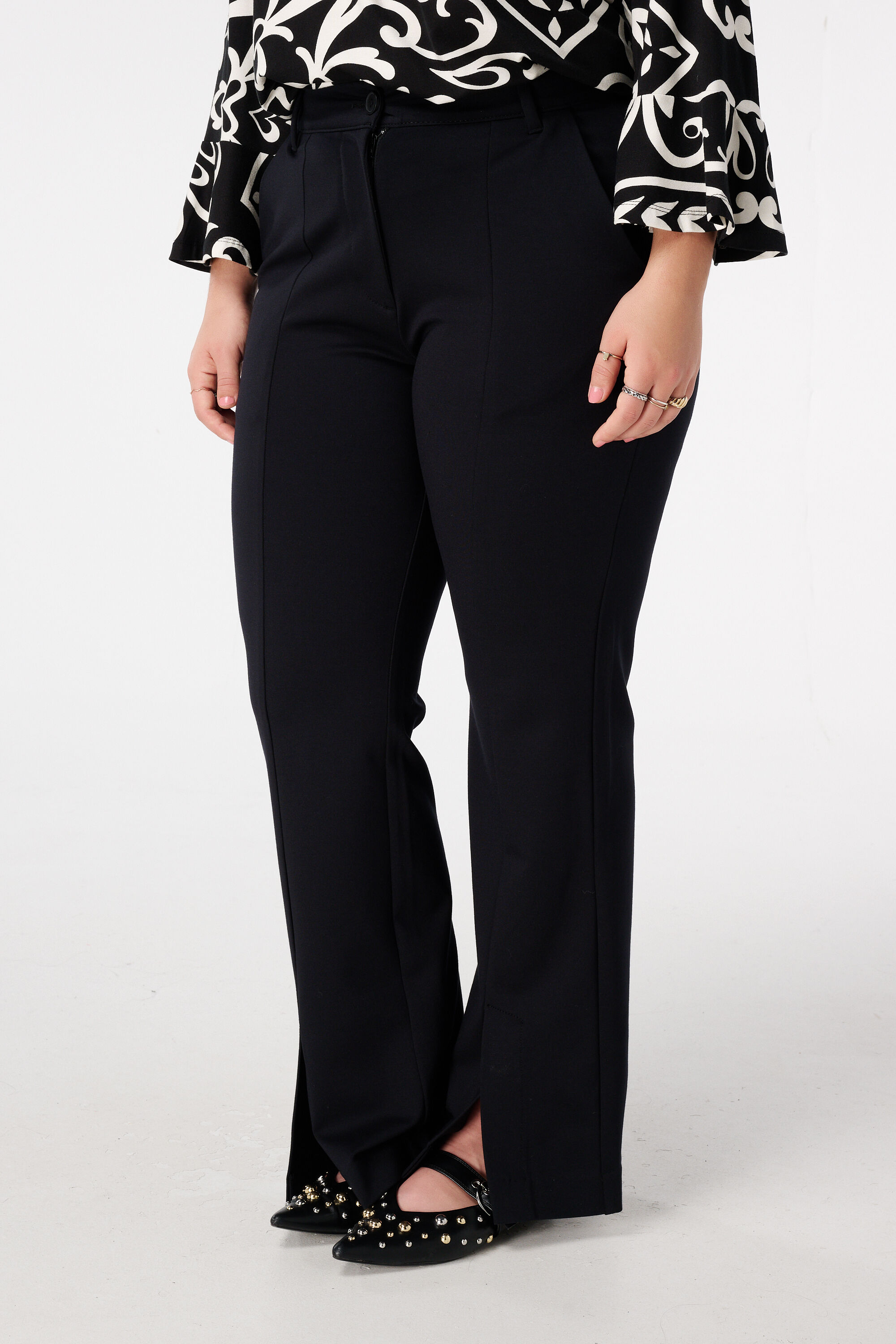 Flared pantalon met split image number 5