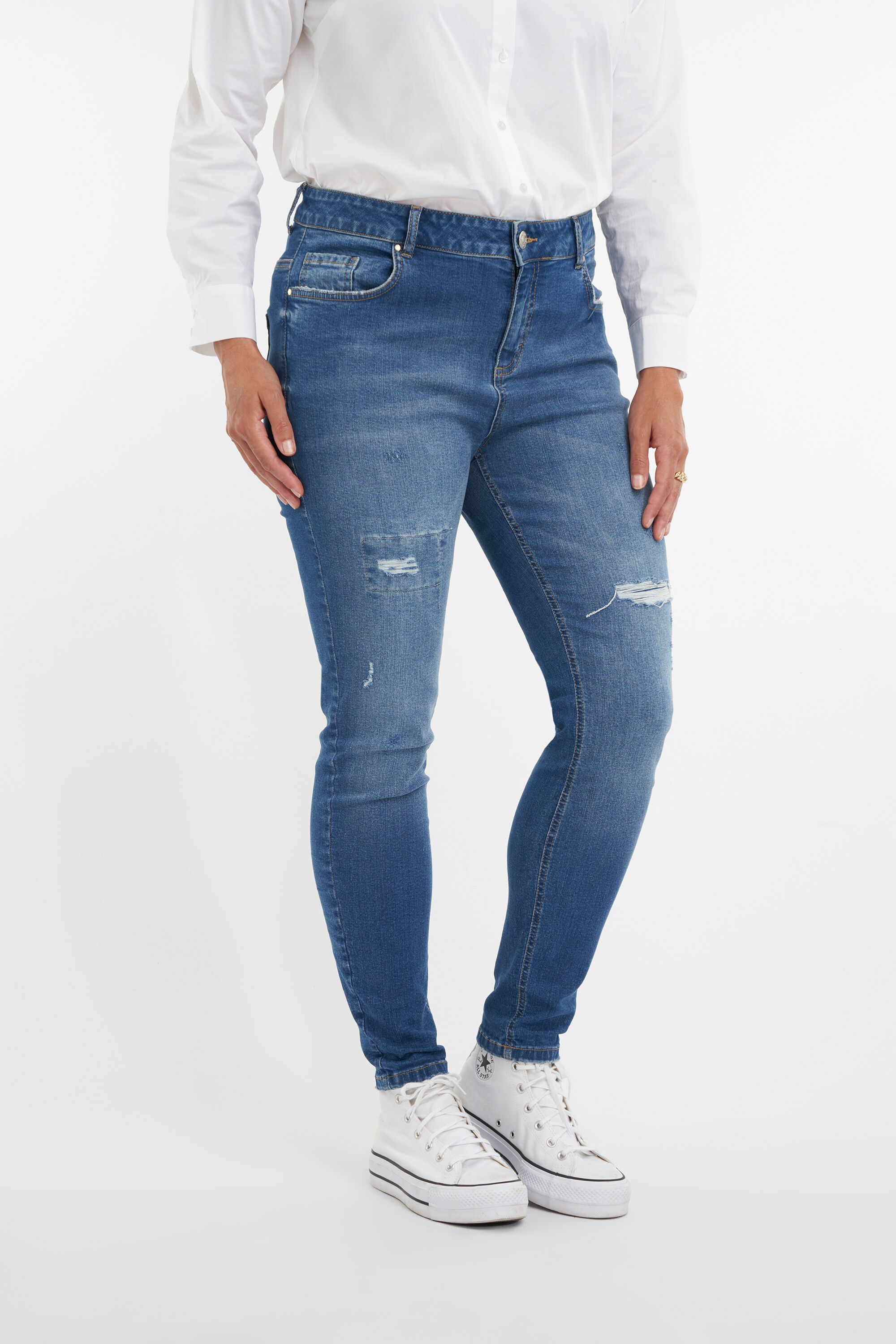 Jeans met destroyed detail image number 6