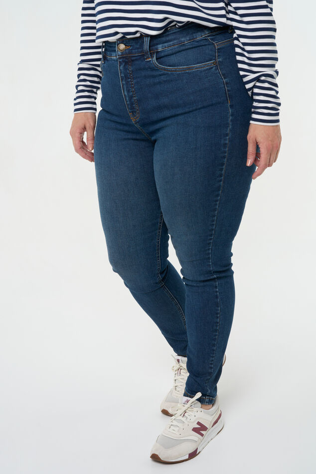 Skinny leg high waist jeans CHERRY image number 6
