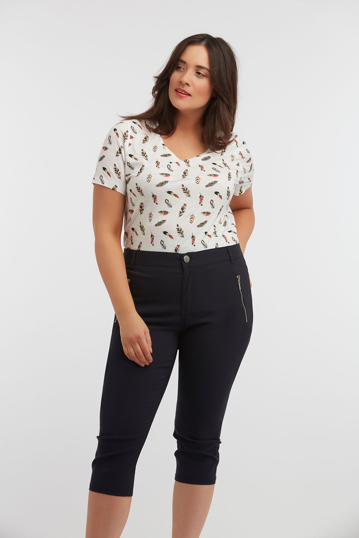 Capri broek met ritsjes image number 4