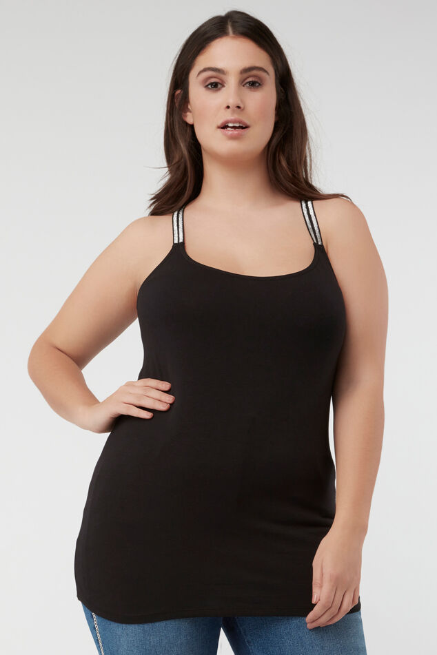 Top met Lurex kruisbandjes image number 5