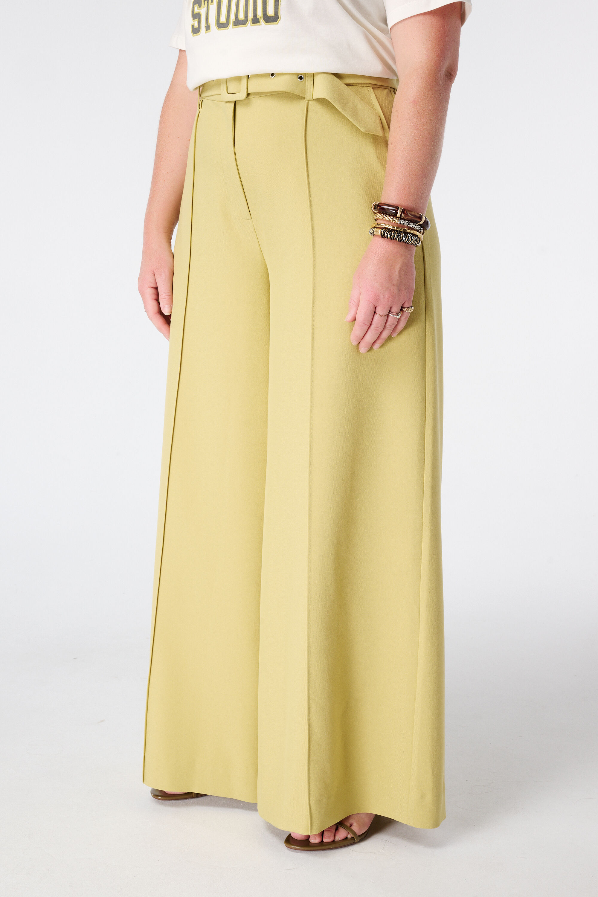 Wide leg pantalon met ceintuur image number 5