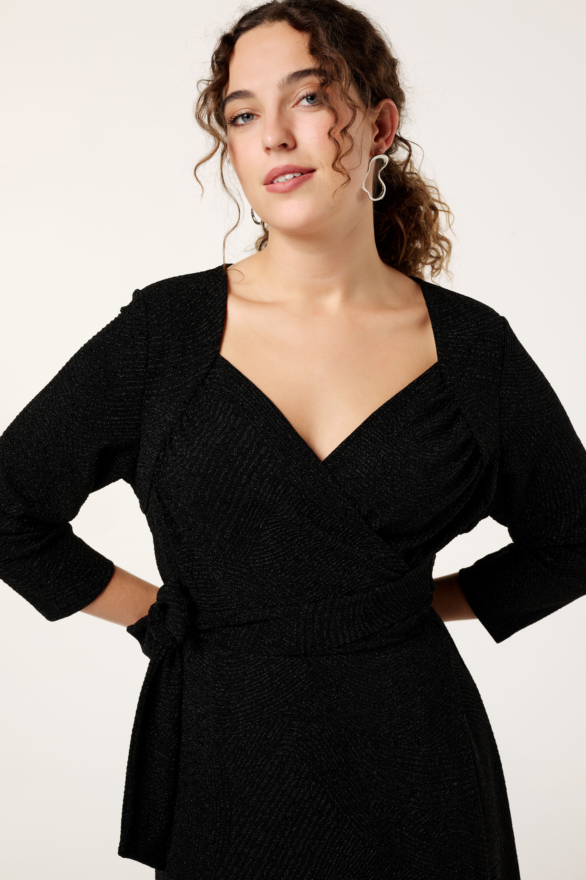 Midi jurk met glitters image number 4