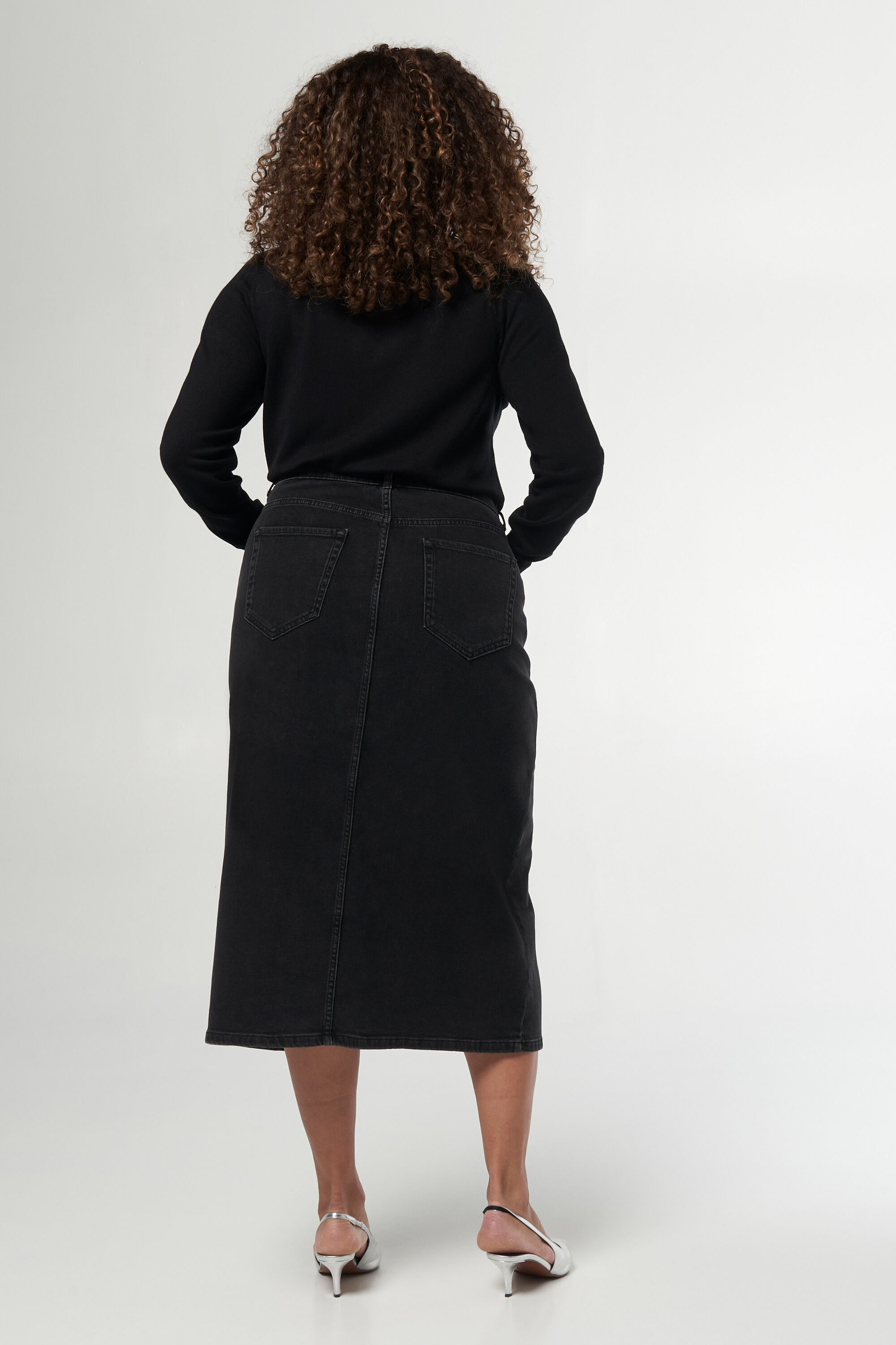 Spijkerrok met split image number 3