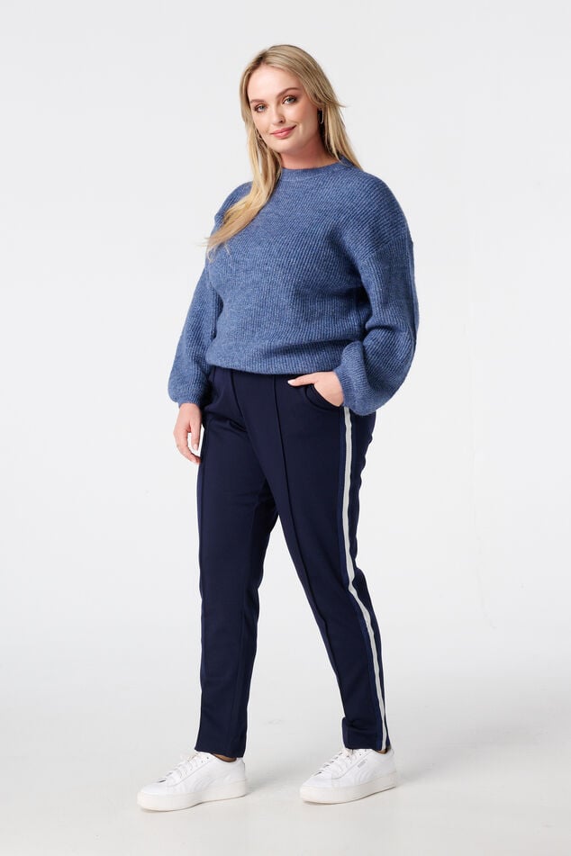 Pantalon fuselé avec passepoil sur le côté image number 0