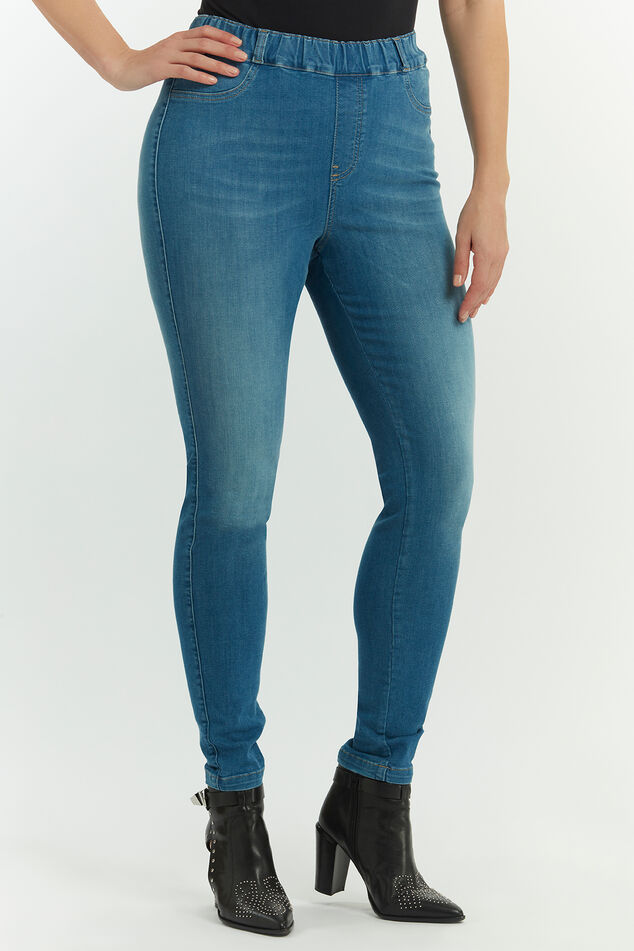 Slim fit denim tregging POPPY image number 0