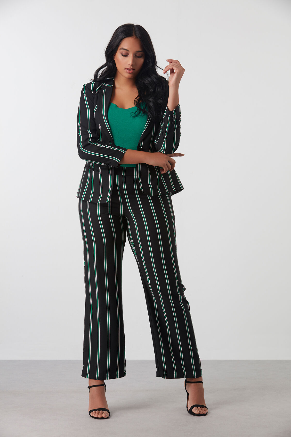 Gestreepte wijde broek image number 5