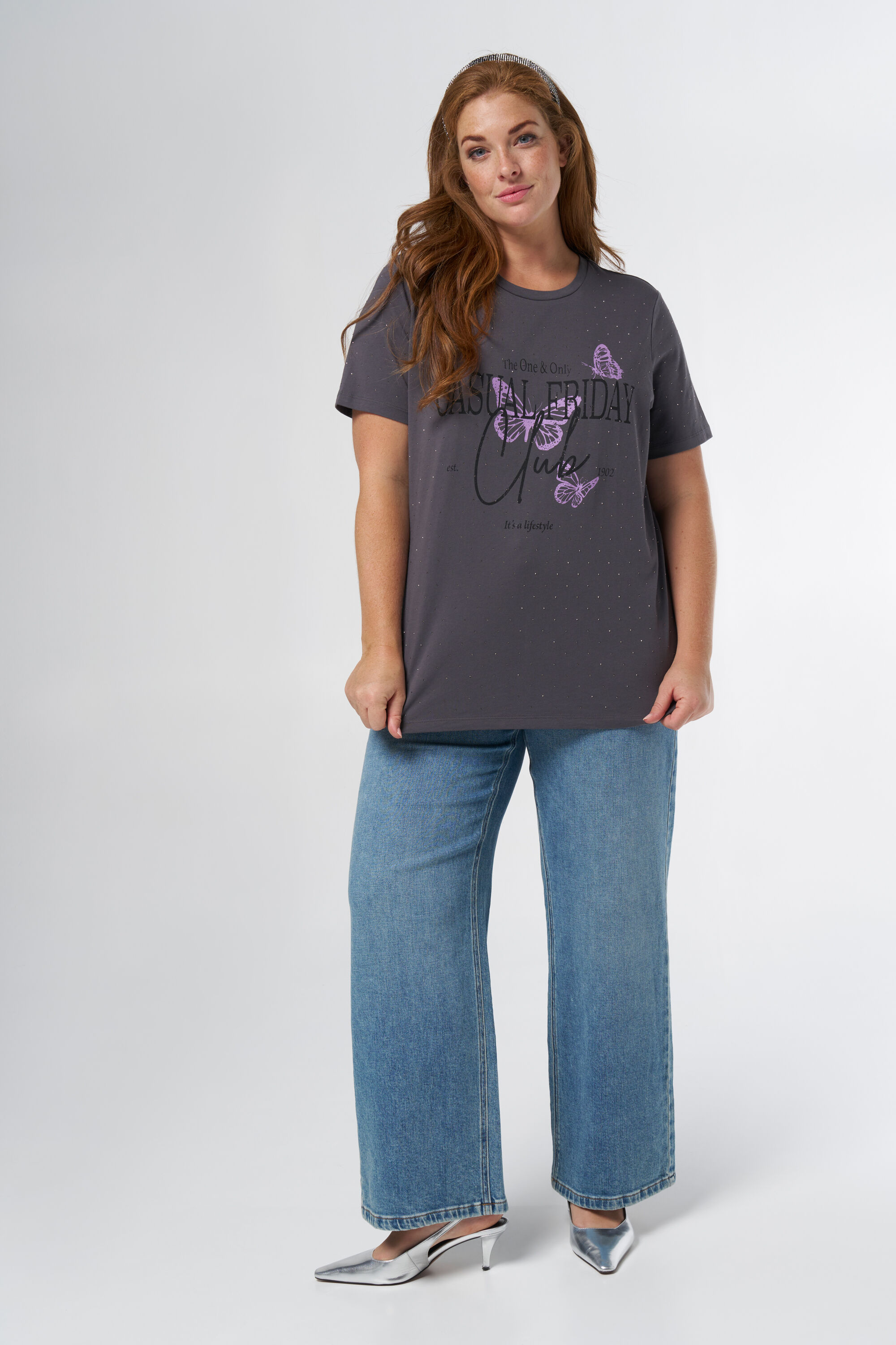 T-shirt avec inscription et d&eacute;tails fantaisie image number 5