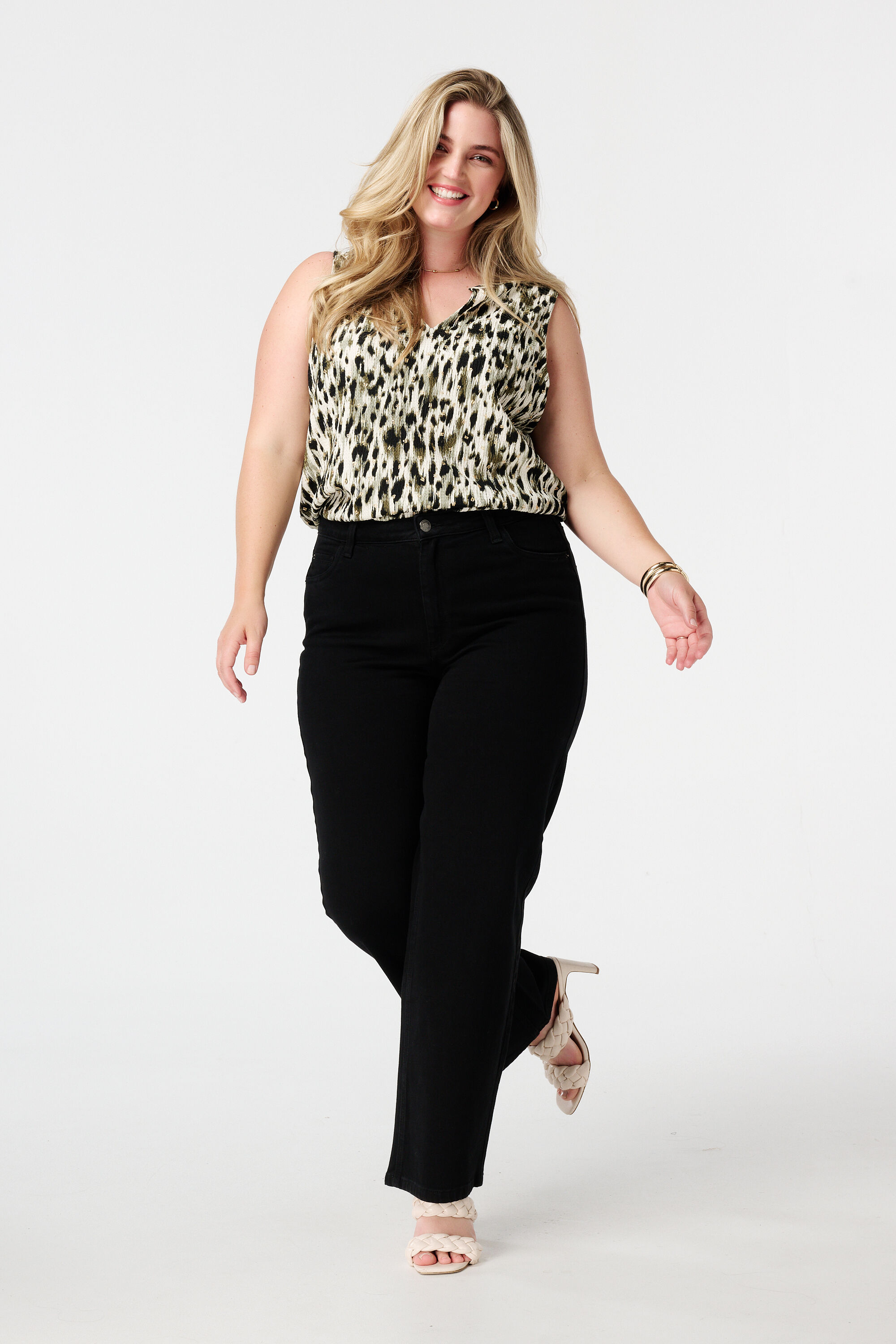 Mouwloze top met print image number 5