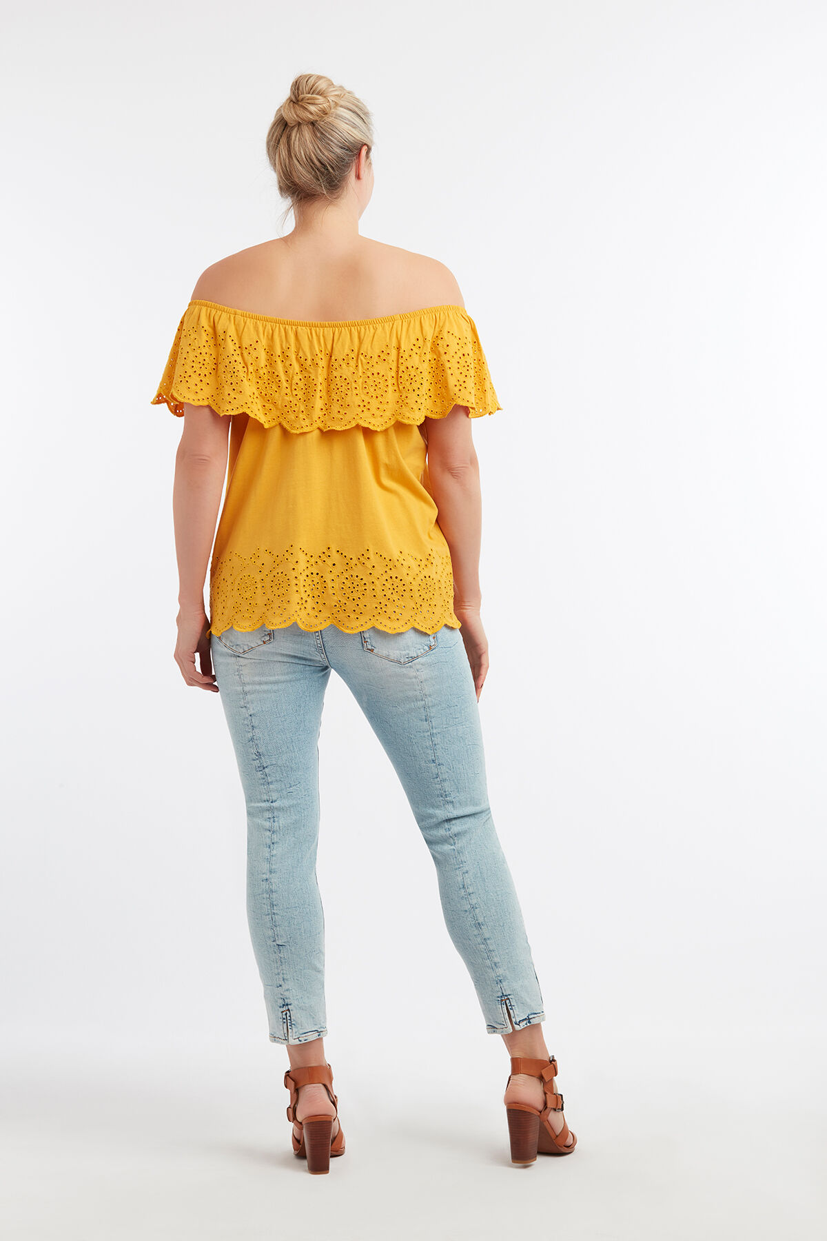Katoenen off-shoulder top image number 4