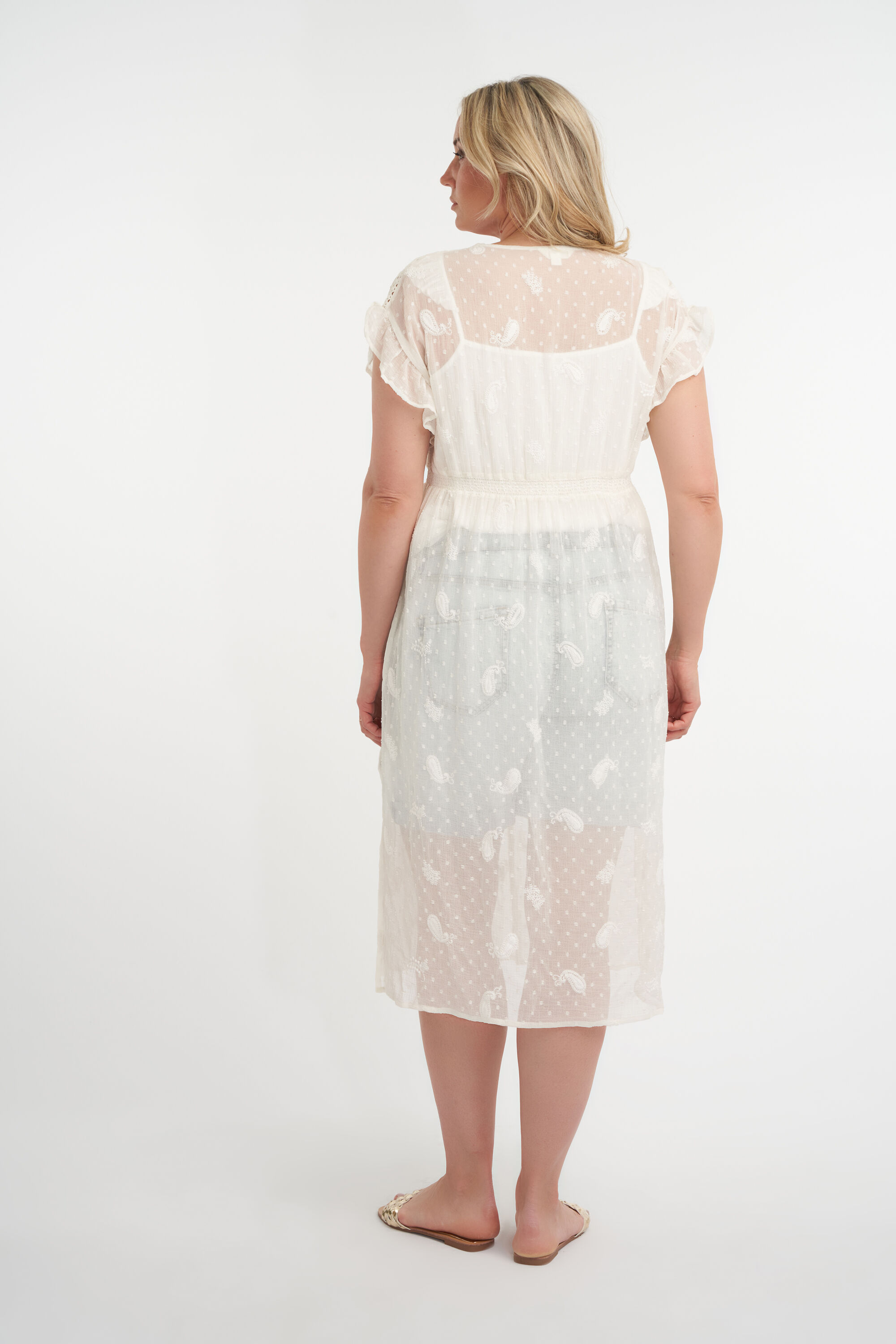 Chemisier long &agrave; volants image number 3